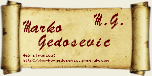 Marko Gedošević vizit kartica